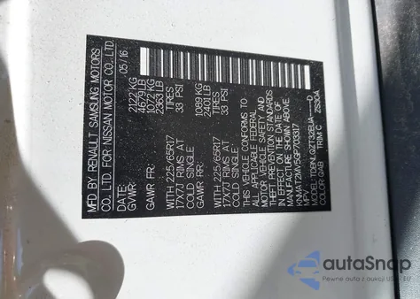 2016 Nissan Rogue S/Sl/Sv z USA, uszkodzony, nr VIN KNMAT2MV5GP703317